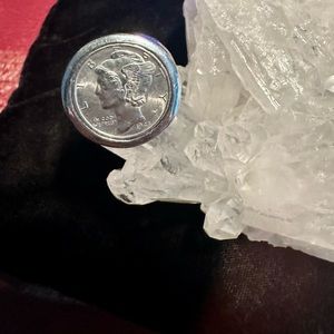 Ring unisex, US 1945 Mercury Dime Silver Coin Sterling Silver -925